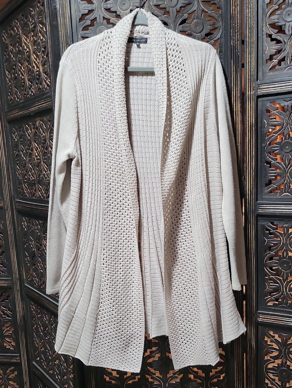 Napa Valley Open-Front Knit Cardigan Sweater - Cream